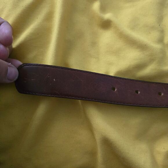 Kids Brown Leather Belt With Western Buckle Size L– Genuine Leather Cowboy Style - Picture 5 of 9